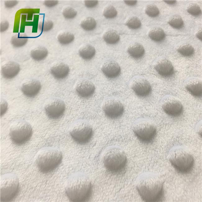 Cream minky dots fabric